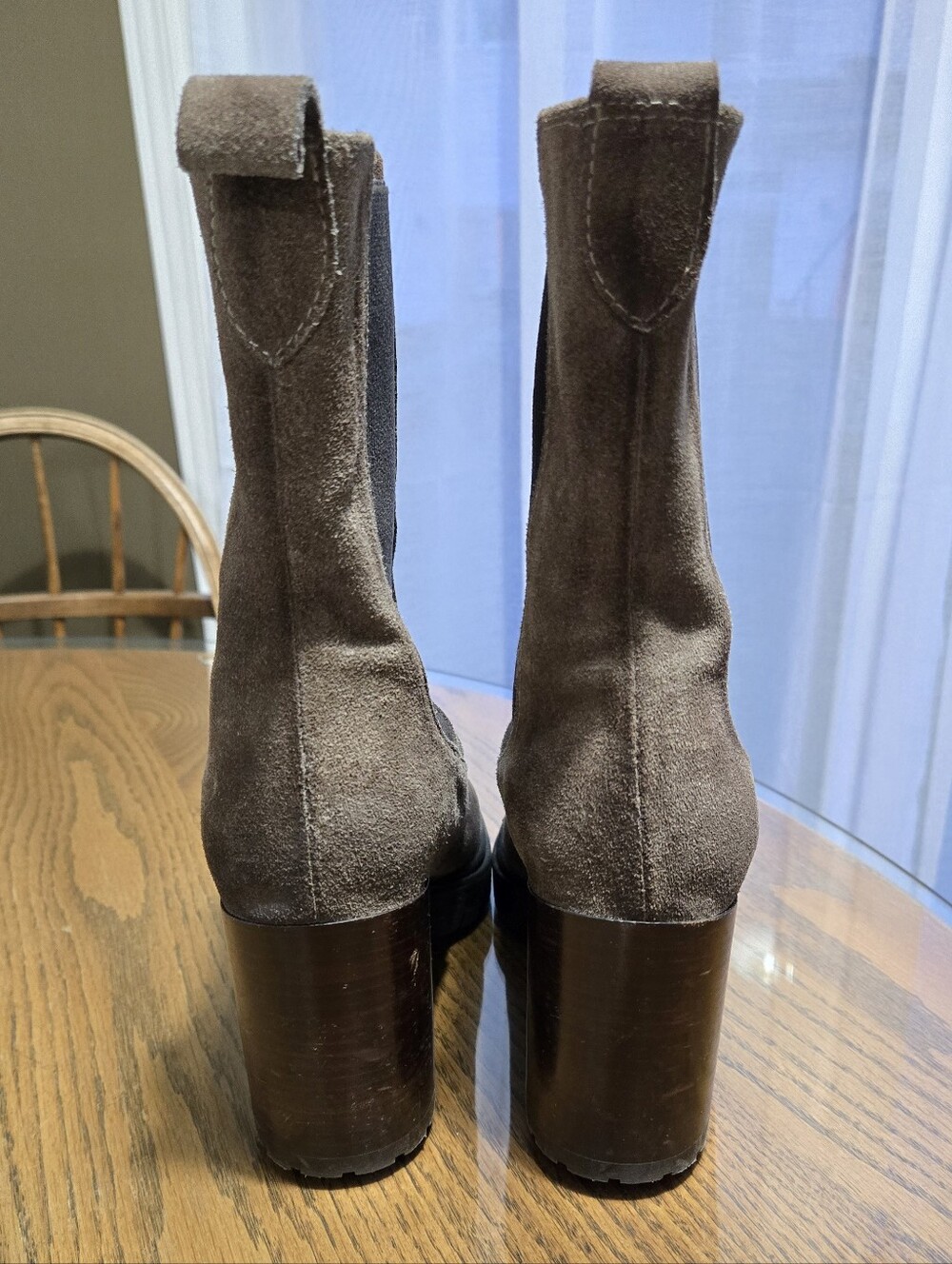 Emanuele Crasto Brown Suede Platform Chelsea Boots Size EU 39 - Picture 5 of 11